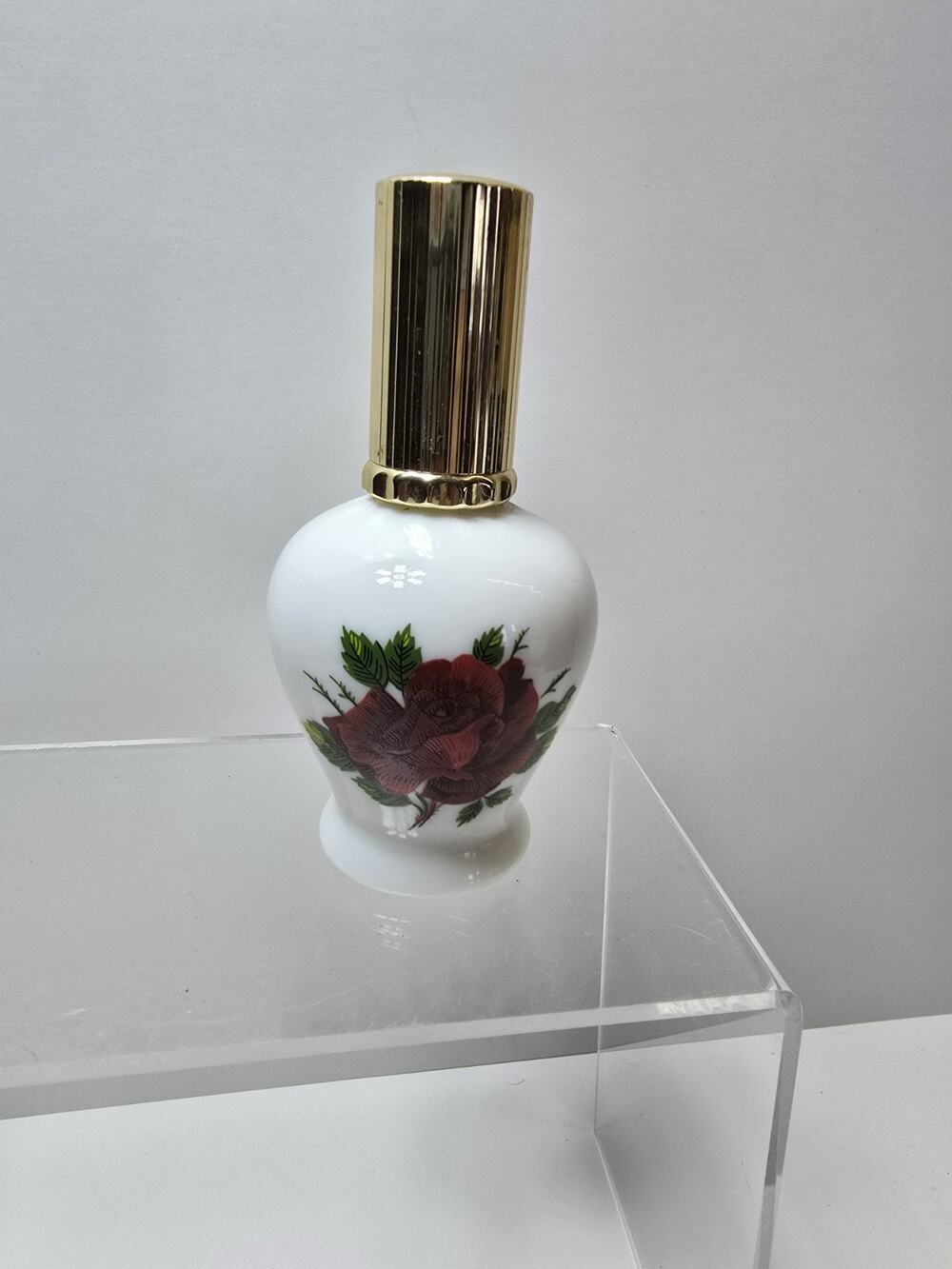 Vintage Floral Porcelain Perfume Bottle by Willitts Exclusive Imports rose Empty
